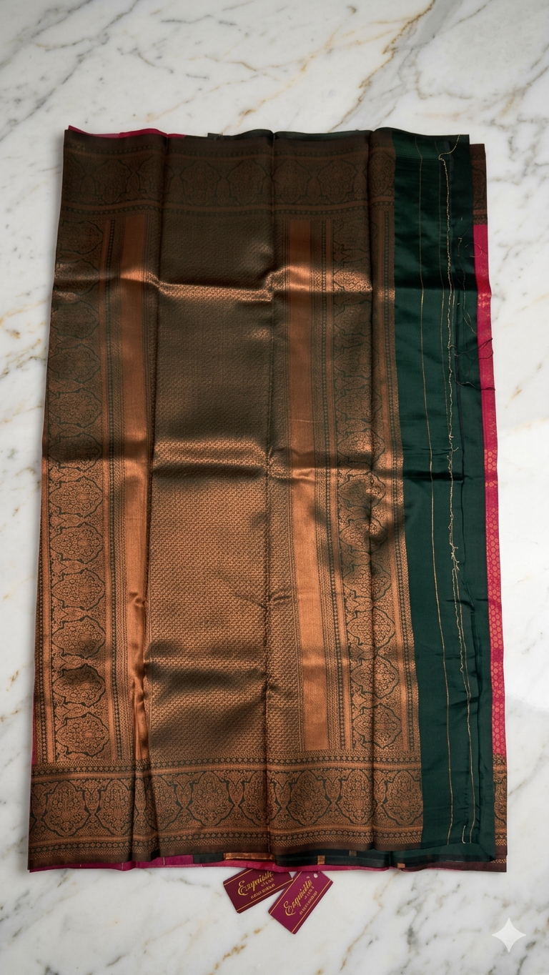 Kanchipuram Silk Saree with Blouse Piece – Red Bridal & Traditional Wear Saree with Rich Zari Border