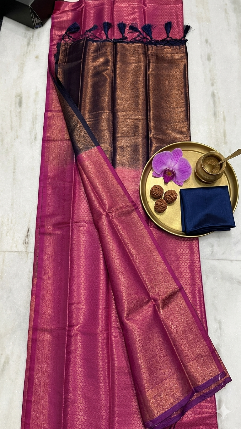 Pink Mulberry Silk Saree with Blouse Piece – Rich Zari Woven Traditional Wedding & Festive Wear