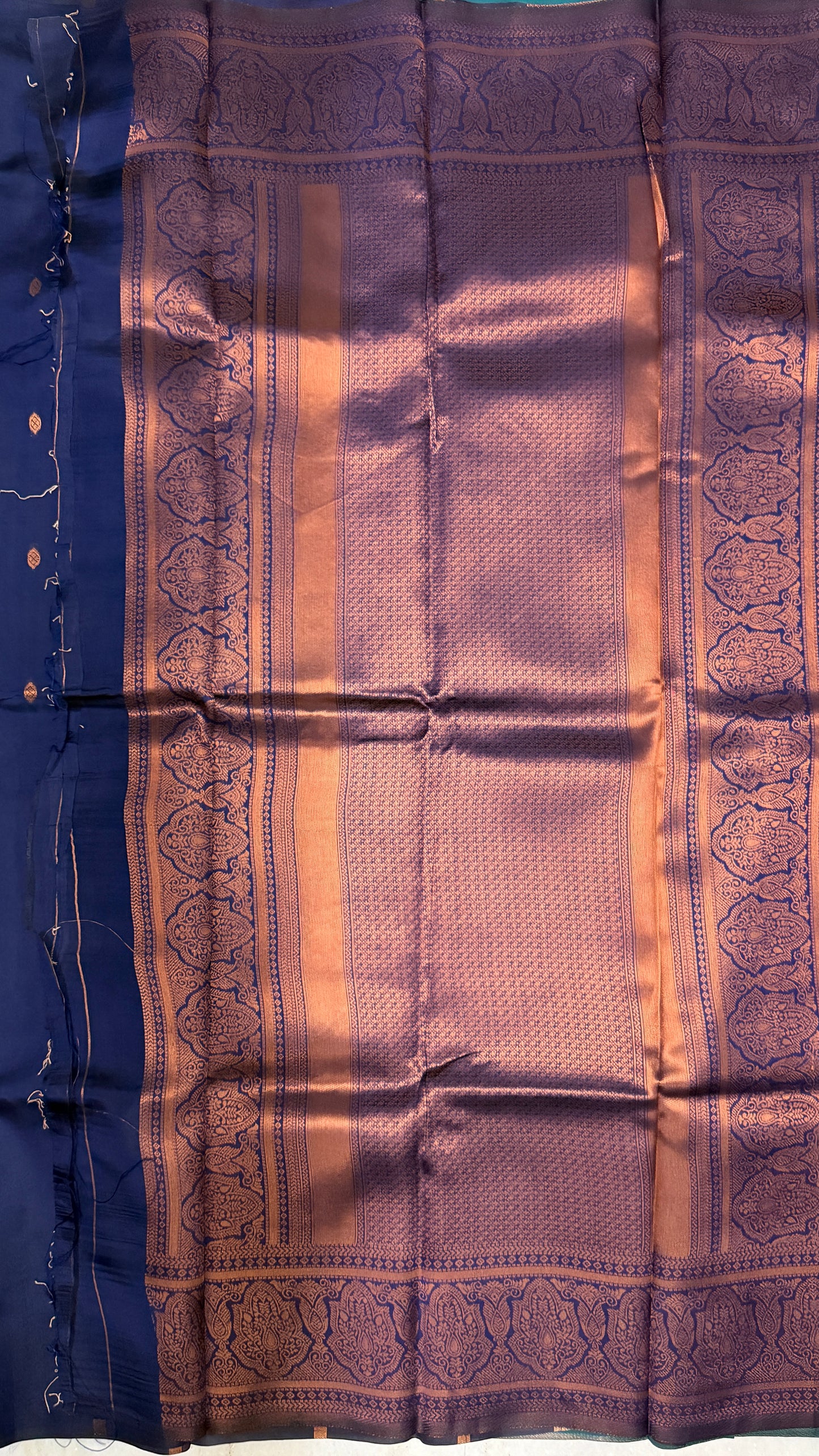 Kanchipuram Silk Saree with Blouse Piece – Teal Green Zari Woven Saree with Maroon Border