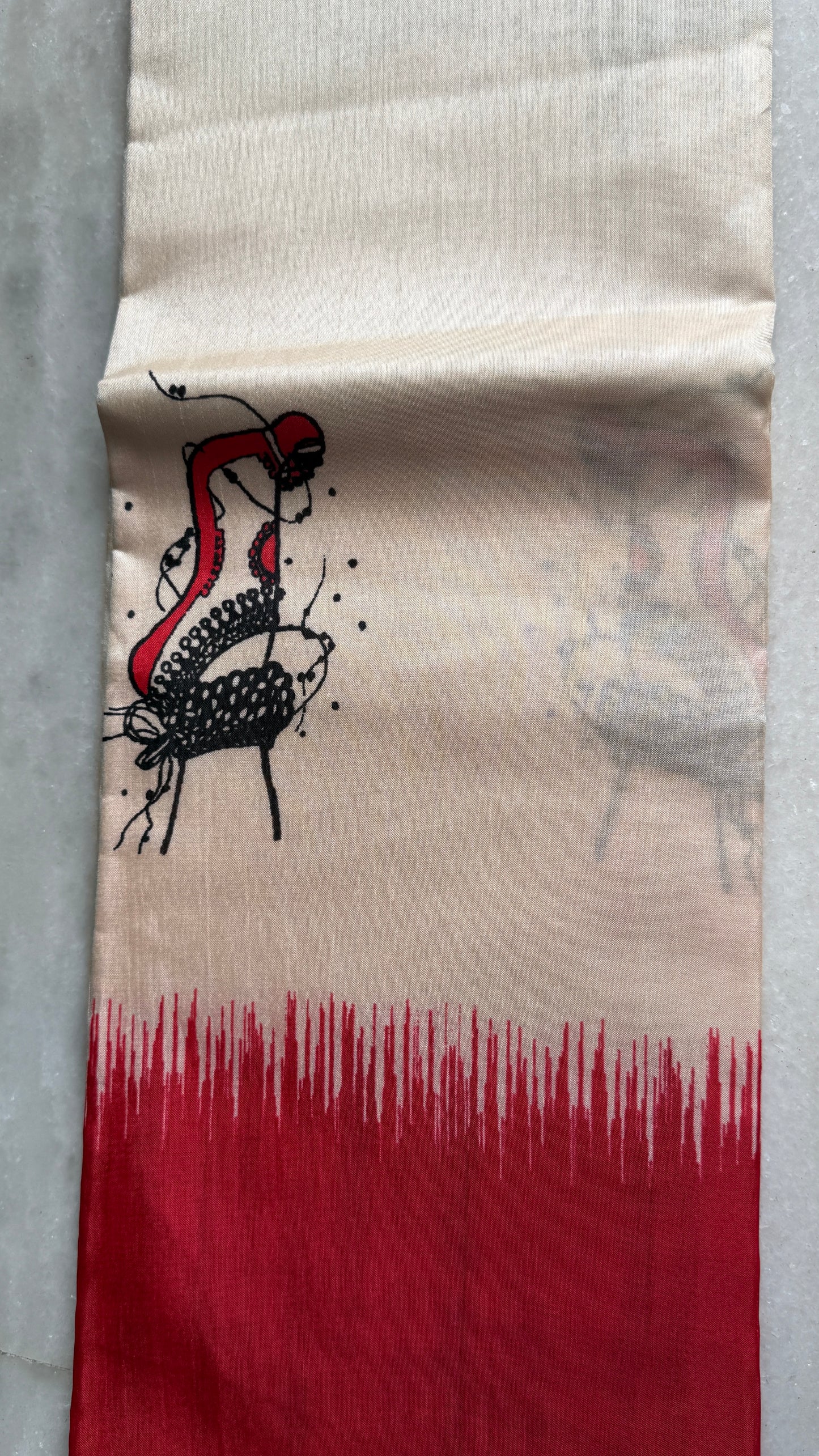 Durga Motif Digital Print Silk Saree | Kaya Kalpo